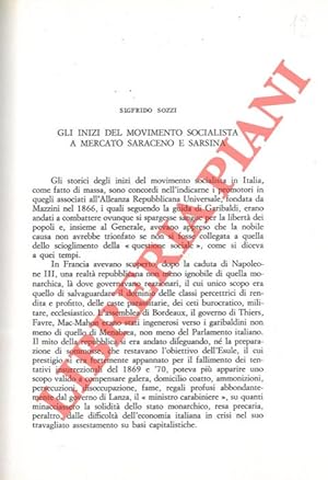 Gli inizi del movimento socialista a Mercato Saraceno e Sarsina.