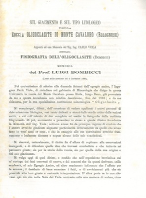 Sul giacimento e sul tipo litologico della roccia Oligoclasite di Monte Cavaloro (Bolognese). App...