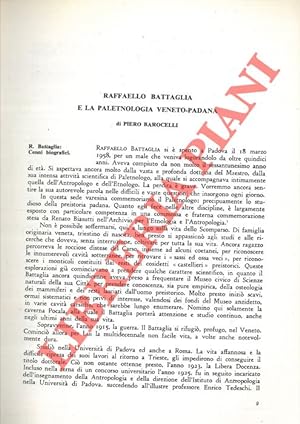 Raffaello Battaglia e la Paletnologia veneto-padana.