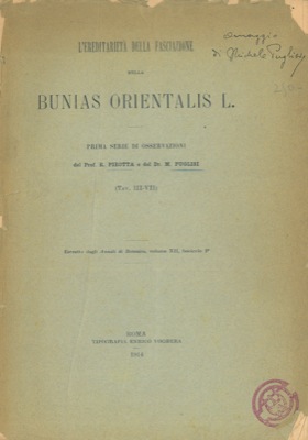 L'ereditarietà della fasciazione nella Bunias orientalis L. Prima serie di osservazioni.