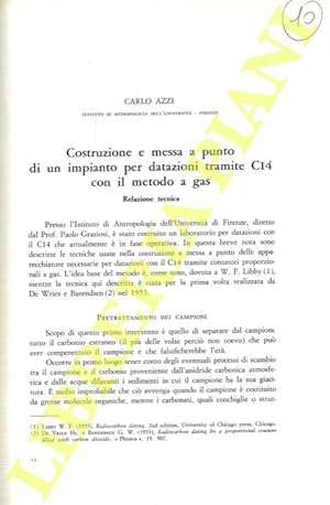 Seller image for Costruzione e messa a punto di un impianto per datazioni tramite C14 con il metodo a gas. for sale by Libreria Piani