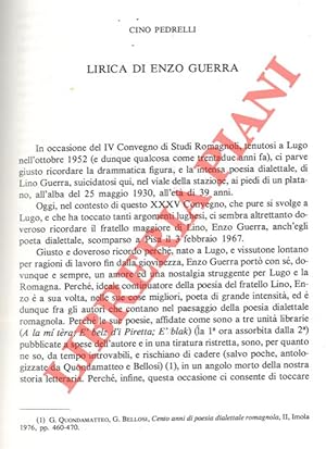 Bild des Verkufers fr Lirica di Enzo Guerra. zum Verkauf von Libreria Piani