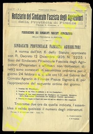 Notiziario del Sindacato Fascista degli Agricoltori.