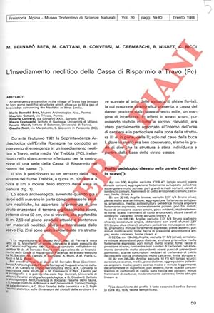 Image du vendeur pour L'insediamento neolitico della Cassa di Risparmio a Travo (PC) . mis en vente par Libreria Piani