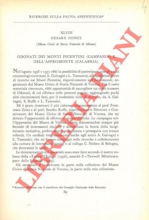 Ricerche sulla fauna appenninica. Odonati dei Monti Picentini (Campania) e dell'Aspromonte (Calab...