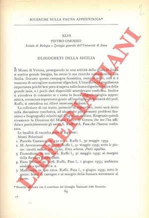 Immagine del venditore per Ricerche sulla fauna appenninica. Oligocheti della Sicilia. venduto da Libreria Piani