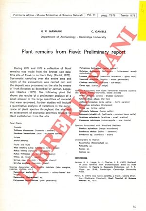 Plant remains from Fiavé: Preliminary report.