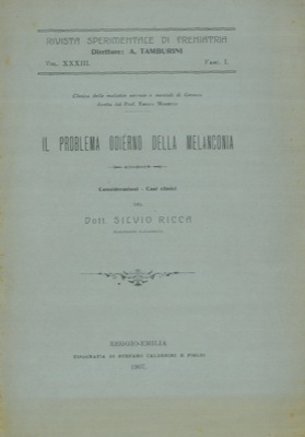 Il problema odierno della melanconia.