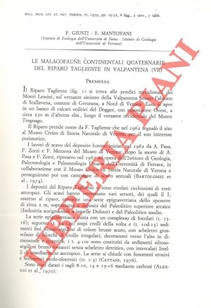 Le malacofaune continentali quaternarie del Riparo Tagliente in Valpantena (VR) .