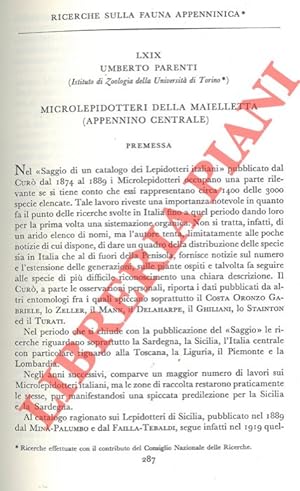 Image du vendeur pour Ricerche sulla fauna appenninica. Microlepidotteri della Maielletta (Appennino Centrale) . mis en vente par Libreria Piani