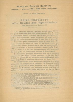 Primo contributo allo Studio geo - agronomico della Provincia di Padova.