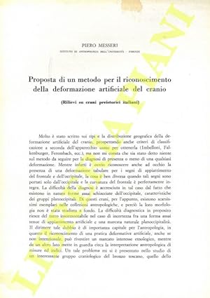 Proposta di un metodo per il riconoscimento della deformazione artificiale del cranio (Rilievi su...