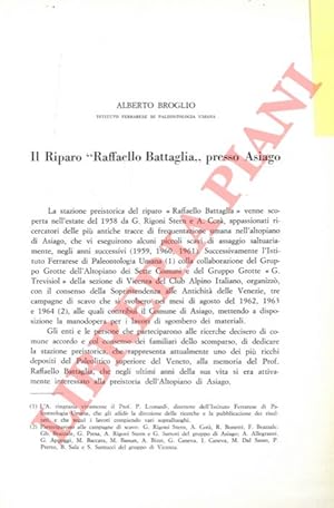 Image du vendeur pour Il Riparo ?Raffaello Battaglia? presso Asiago. mis en vente par Libreria Piani