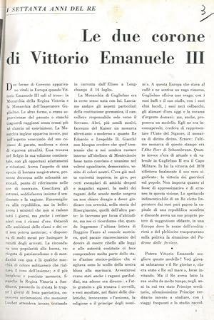 Bild des Verkufers fr Settanta anni del Re. Le due corone di Vittorio Emanuele III. zum Verkauf von Libreria Piani