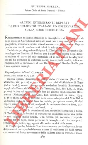 Alcuni interessanti reperti di Curculionidi italiani ed osservazioni sulla loro corologia.