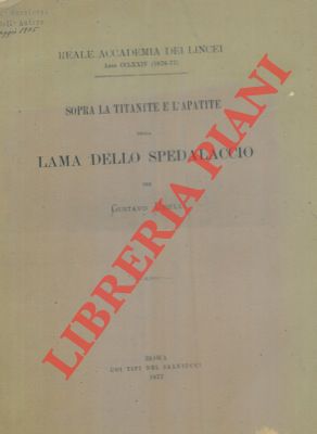 Bild des Verkufers fr Sopra la titanite e l'apatite della Lama dello Spedalaccio. zum Verkauf von Libreria Piani