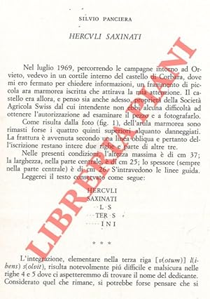 Bild des Verkufers fr Herucli Saxinati. zum Verkauf von Libreria Piani