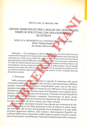 Criteri semplificati per l'analisi nel dominio del tempo di strutture con isolatori sismici ad at...