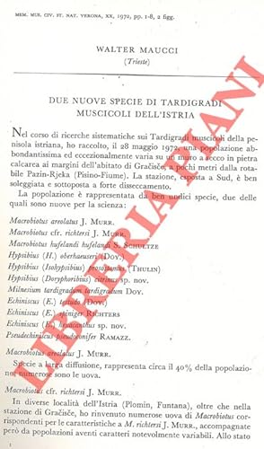 Due nuove specie di Tardigradi muscicoli dell'Istria.