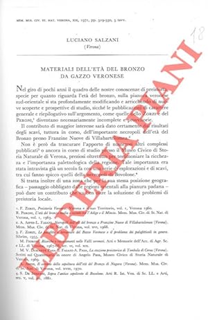 Materiali dell'Età del Bronzo da Gazzo Veronese.