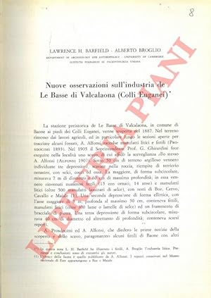 Seller image for Nuove osservazioni sull'industria de Le Basse di Valcalaona (Colli Euganei) . for sale by Libreria Piani