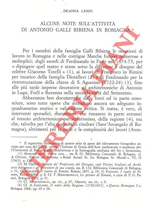 Alcune note sull'attività di Antonio Galli Bibiena in Romagna.