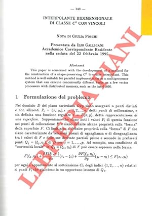 Interpolante bidimensionale di classe C1 con vincoli.