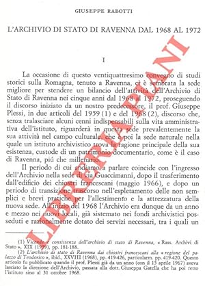 L'Archivio di Stato di Ravenna dal 1968 al 1972.