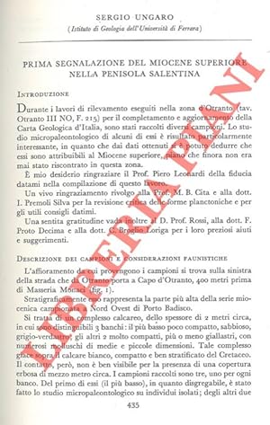 Prima segnalazione del Miocene superiore nella penisola salentina.