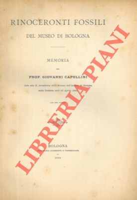 Bild des Verkufers fr Rinoceronti fossili del Museo di Bologna. Memoria. zum Verkauf von Libreria Piani