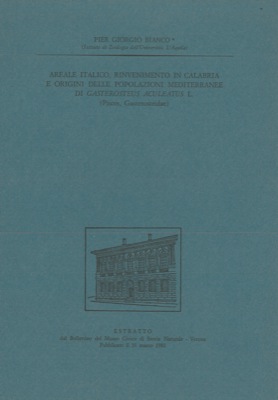 Areale italico, rinvenimento in Calabria e origini delle popolazioni mediterranee di Gasterosteus...