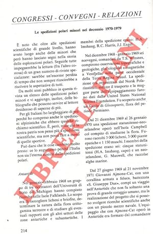 Imagen del vendedor de Le spedizioni polari minori nel decennio 1970-1979. a la venta por Libreria Piani