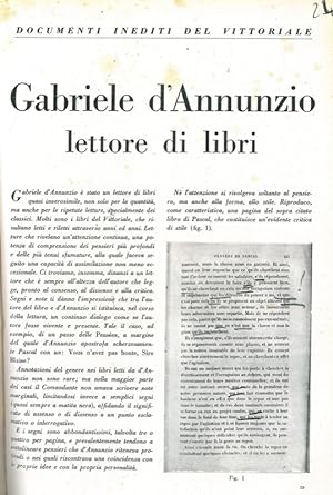 Gabriele d'Annunzio lettore di libri.