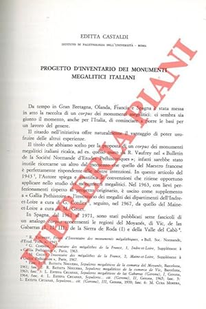 Progetto d'inventario dei monumenti megalitici italiani.