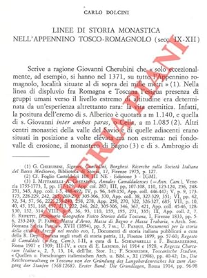 Bild des Verkufers fr Linee di storia monastica nell'Appennino tosco-romagnolo (sec. IX-XII) . zum Verkauf von Libreria Piani