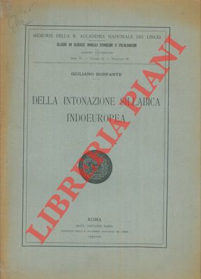Imagen del vendedor de Della intonazione sillabica indoeuropea. a la venta por Libreria Piani