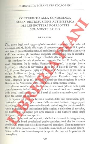 Contributo alla conoscenza della distribuzione altimetrica dei Lepidotteri Ropaloceri sul Monte B...