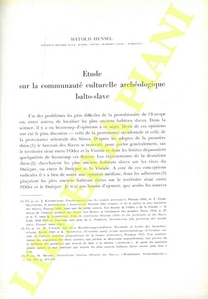 Image du vendeur pour Etude sur la communaut culturelle archologique balto-slave. mis en vente par Libreria Piani