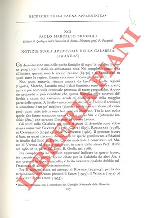 Ricerche sulla fauna appenninica. Notizie sulle Araneidae della Calabria (Araneae) .