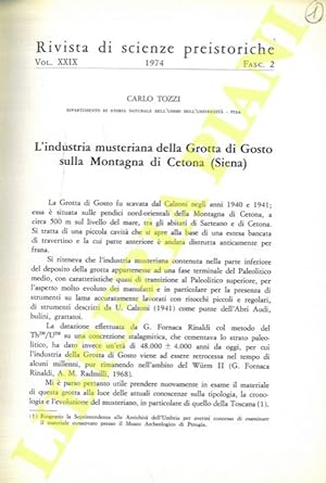 L'industria musteriana della Grotta di Gosto nella Montagna di Cetona (Siena) .