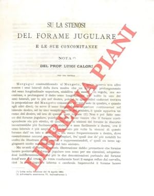 Bild des Verkufers fr Su la stenosi del forame jugulare e le sue concomitanze. zum Verkauf von Libreria Piani