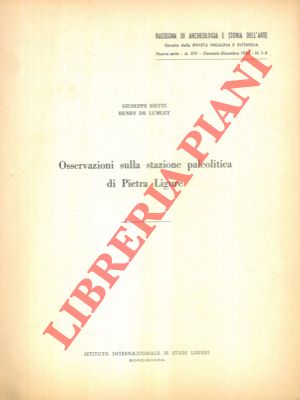 Bild des Verkufers fr Osservazioni sulla stazione paleolitica di Pietra Ligure. zum Verkauf von Libreria Piani