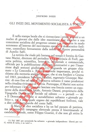 Gli inizi del movimento socialista a Forlì.