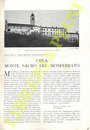 Bild des Verkufers fr Crea, monte sacro del Monferrato. Paesaggi e monumenti piemontesi. zum Verkauf von Libreria Piani