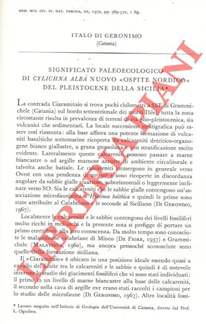 Significato paleoecologico di Cylichna alba nuovo  ospite nordico  del Pleistocene della Sicilia.