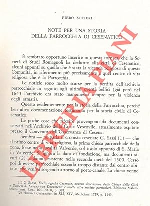 Note per una storia della parrocchia di Cesenatico.