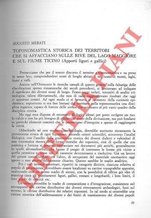 Toponomastica storica dei territori che si affacciano sulle rive del lago Maggiore e sul fiume Ti...