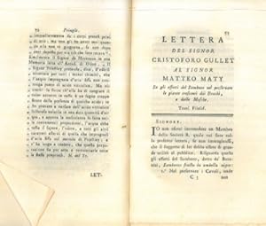 Lettera al Signor Matteo Maty su gli effetti del sambuco nel preservare le piante crescenti dai b...