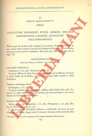 Ricerche sulla fauna appenninica. Coleotteri Edemeridi, Pitidi, Aderidi, Meloidi, Serropalpidi, L...