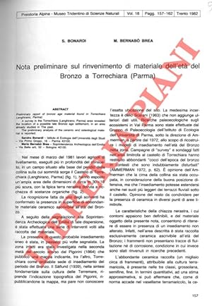 Image du vendeur pour Nota preliminare sul rinvenimento di materiale dell'et del Bronzo a Torrechiara (Parma) . mis en vente par Libreria Piani